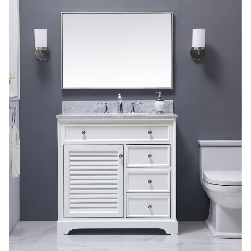 Breakwater Bay Kennesaw 36'' Single Bathroom Vanity with Genuine Marble